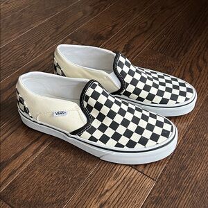 Vans Black and White Checkerboard Slip-Ons
